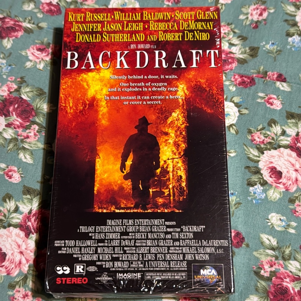 BACKDRAFT 📼 VHS movie, unopened! Sealed! Kurt Russell! Firefighters action drama